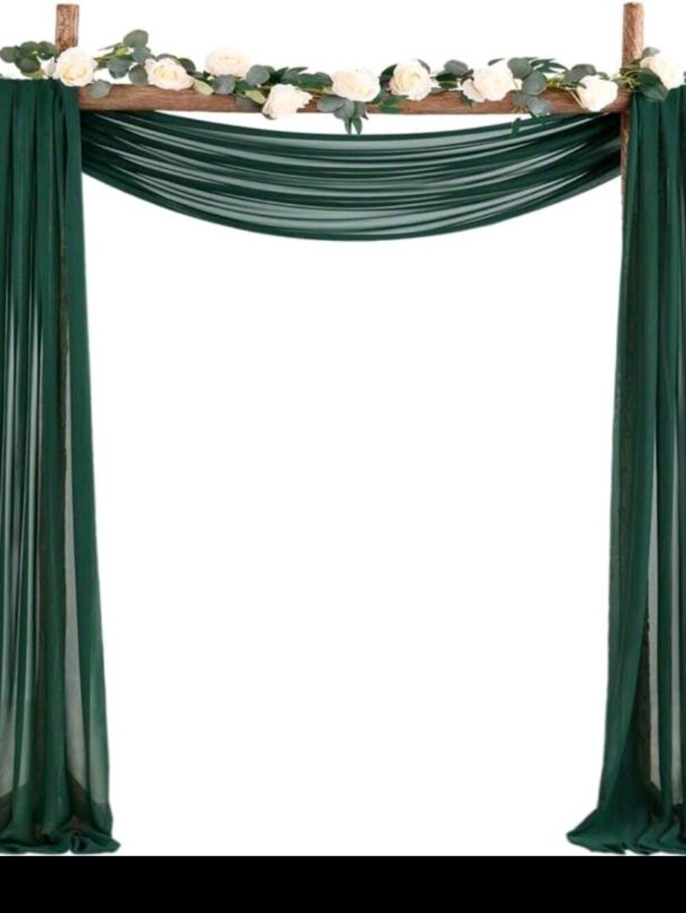 2 Emerald Green Chiffon Drapery Backdrop - Home Accents